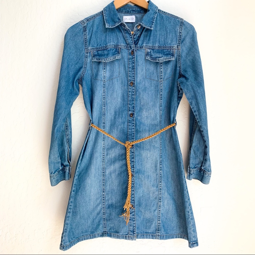 Children’s Place Girls Denim Button Dress